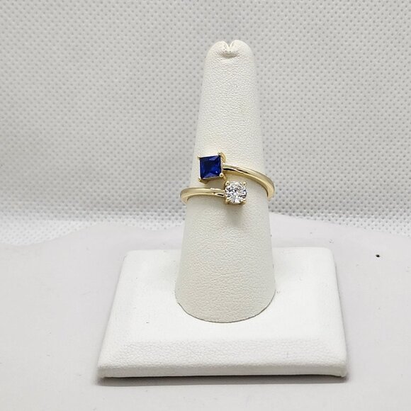 Brand New Sterling Silver 925 Blue/White Gemstones Ring - Picture 2 of 5